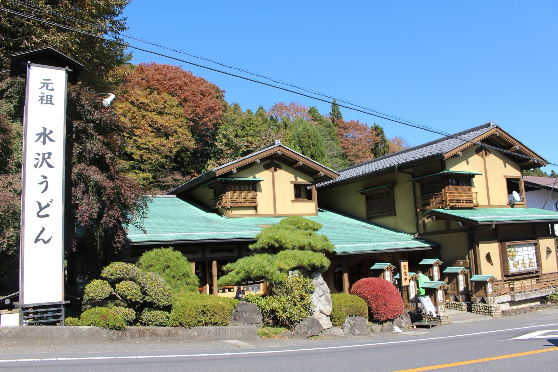 伊香保周辺の元祖水沢うどん店構え
