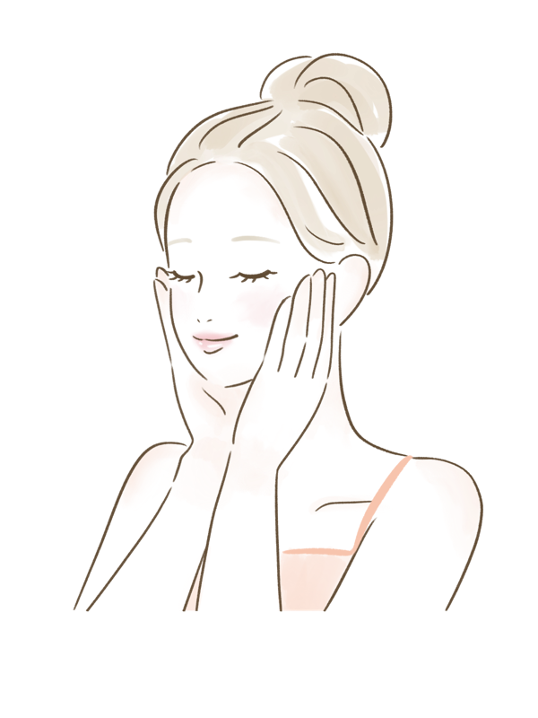 ハンドプレスする女性のイラスト